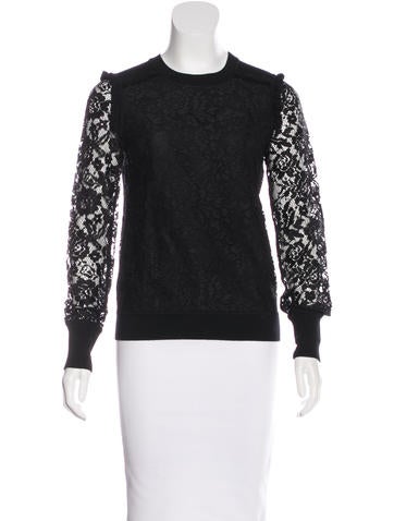 Tory Burch Lace Long Sleeve Sweater