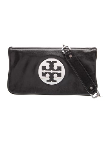 Pre-owned Tory Burch Leather Clutch In Black