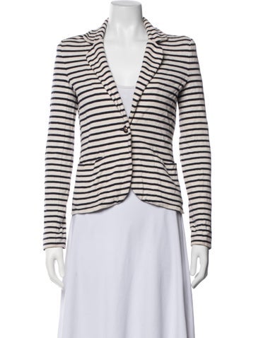 Pre-owned Tory Burch Striped Blazer In Blue/white