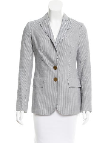 Tory Burch Striped Long Sleeve Blazer
