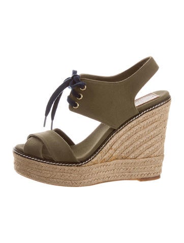 Tory Burch Lace-Up Platform Wedge Sandals