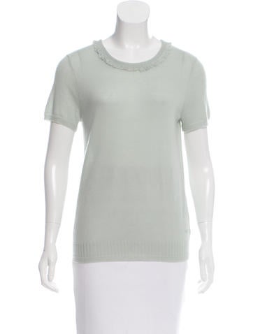 Tory Burch Cashmere Fringe-Trimmed Top