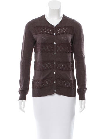 Tory Burch Linen-Blend Button-Up Cardigan