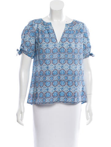 Tory Burch Abstract Print Silk Top