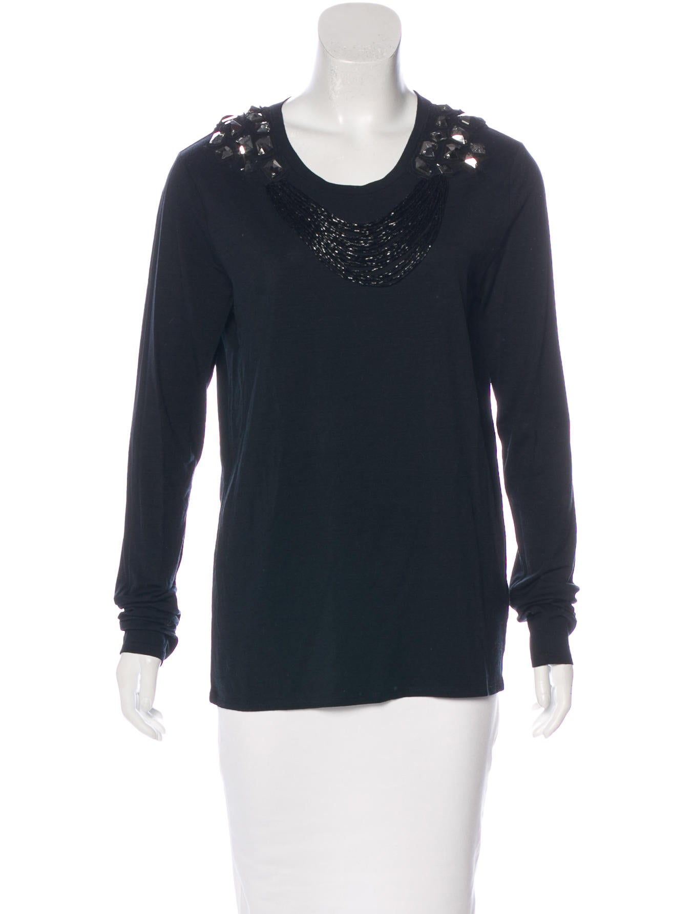 burch embellished sleeve top clothing burch embellished sleeve top clothing
