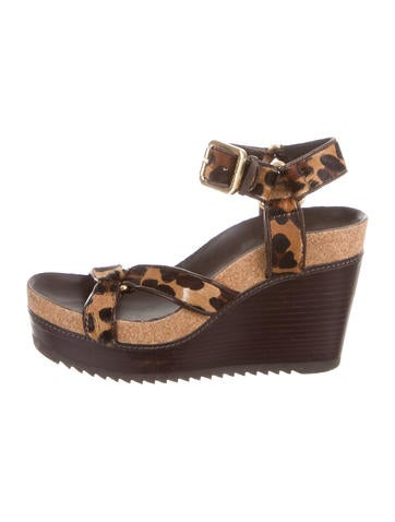 Tory Burch Leopard Wedge Sandals - Shoes - WTO96697 | The RealReal
