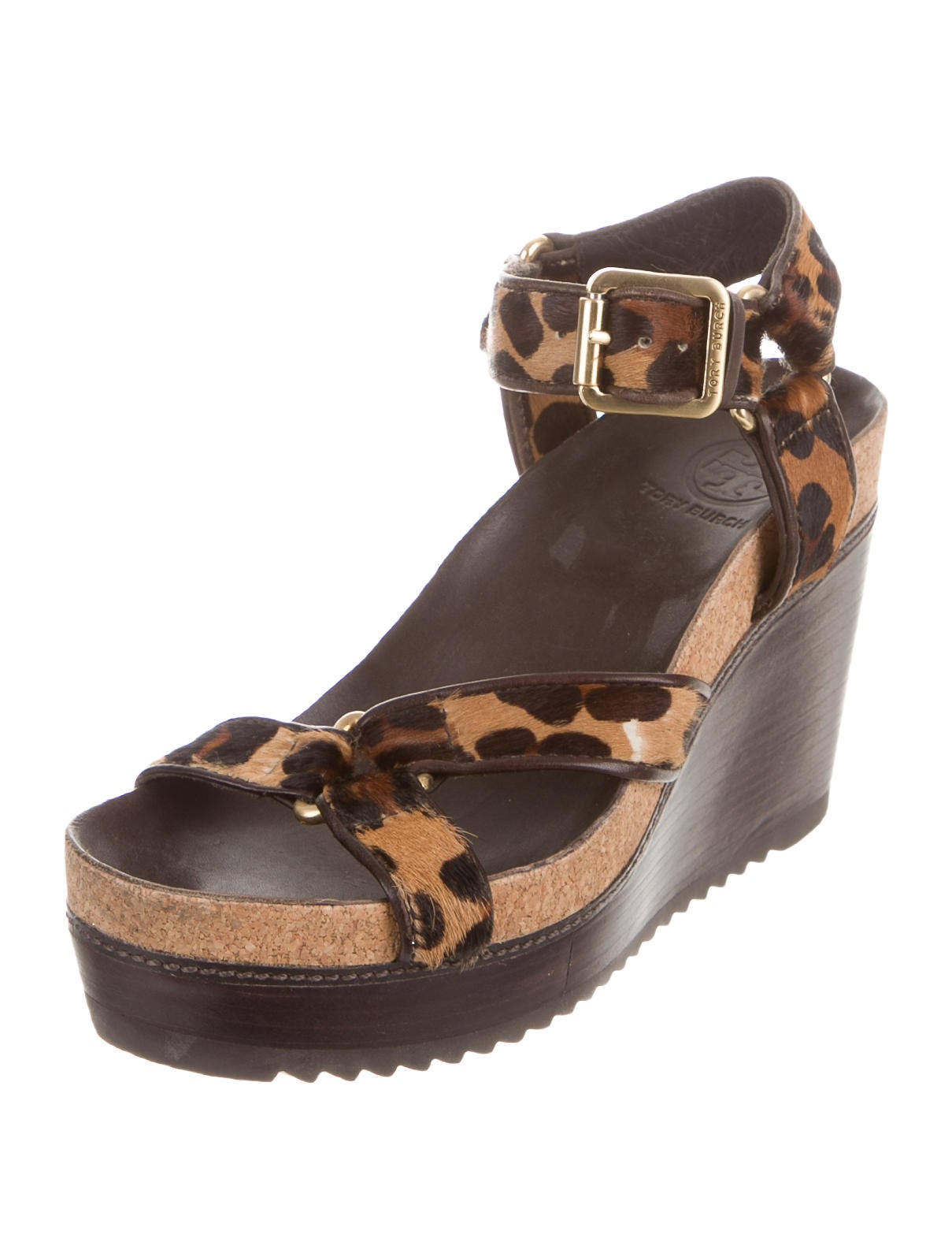 Tory Burch Leopard Wedge Sandals