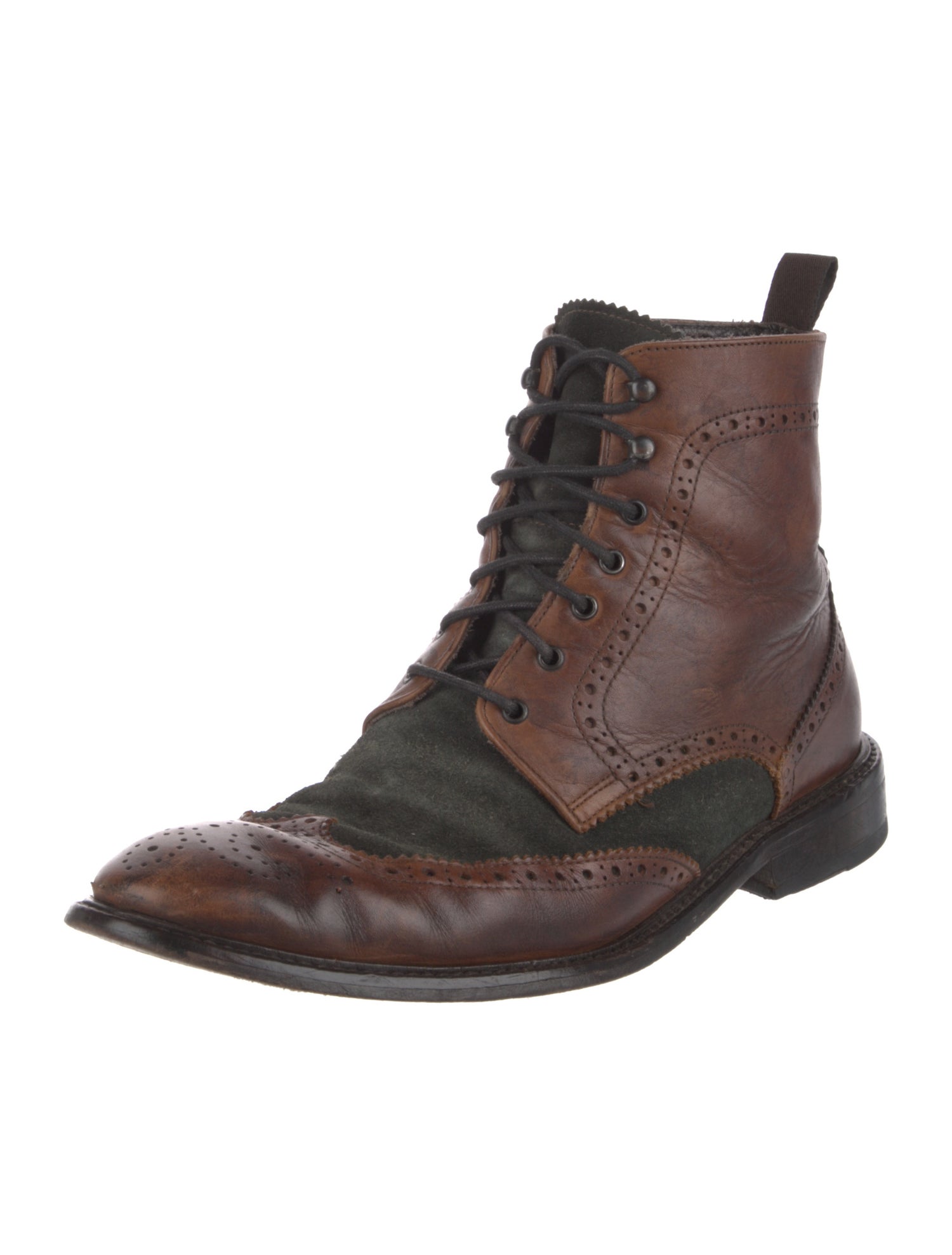 To Boot New York Leather Lasercut Accents Lace-Up Boots