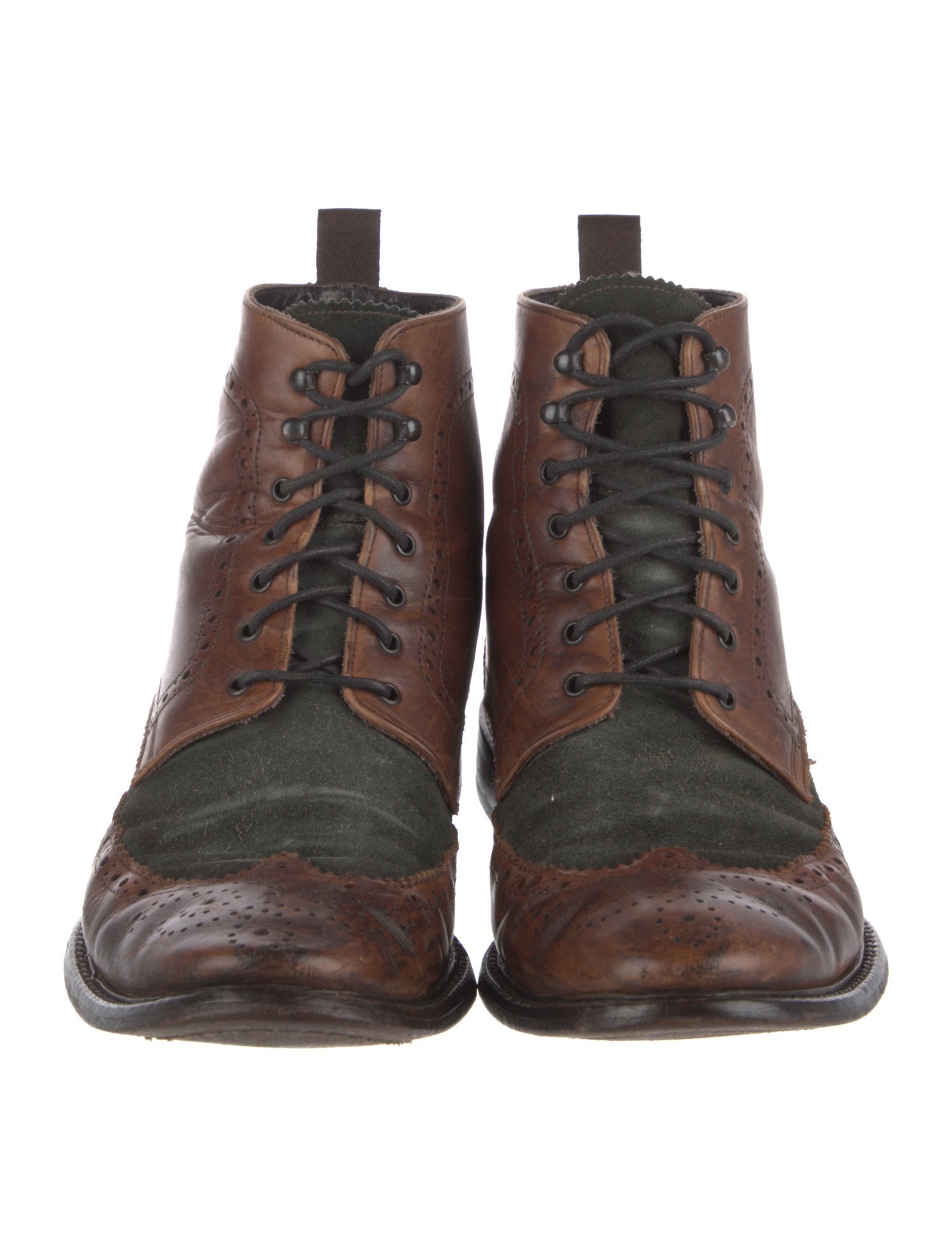 To Boot New York Leather Lasercut Accents Lace-Up Boots