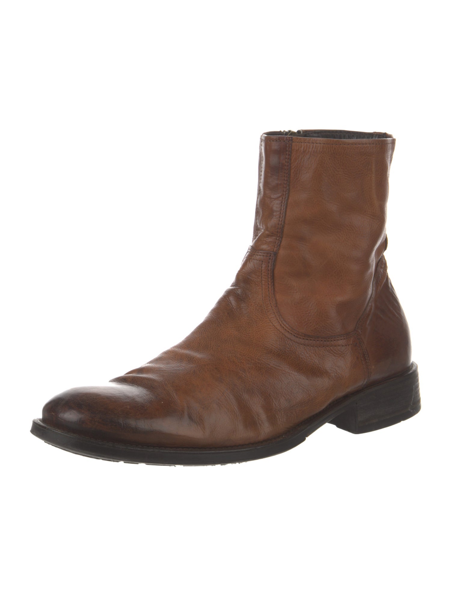 To Boot New York Leather Embroidered Accent Western Boots