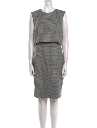 Toccin Houndstooth Print Knee-Length Dress
