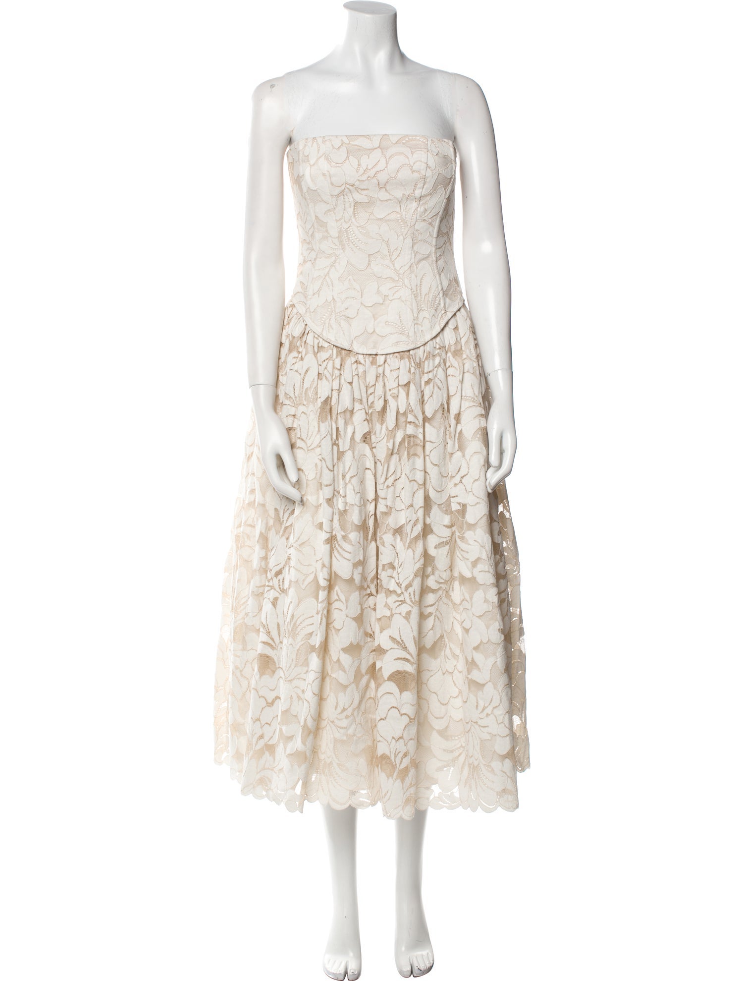 Toccin Lace Pattern Midi Length Dress
