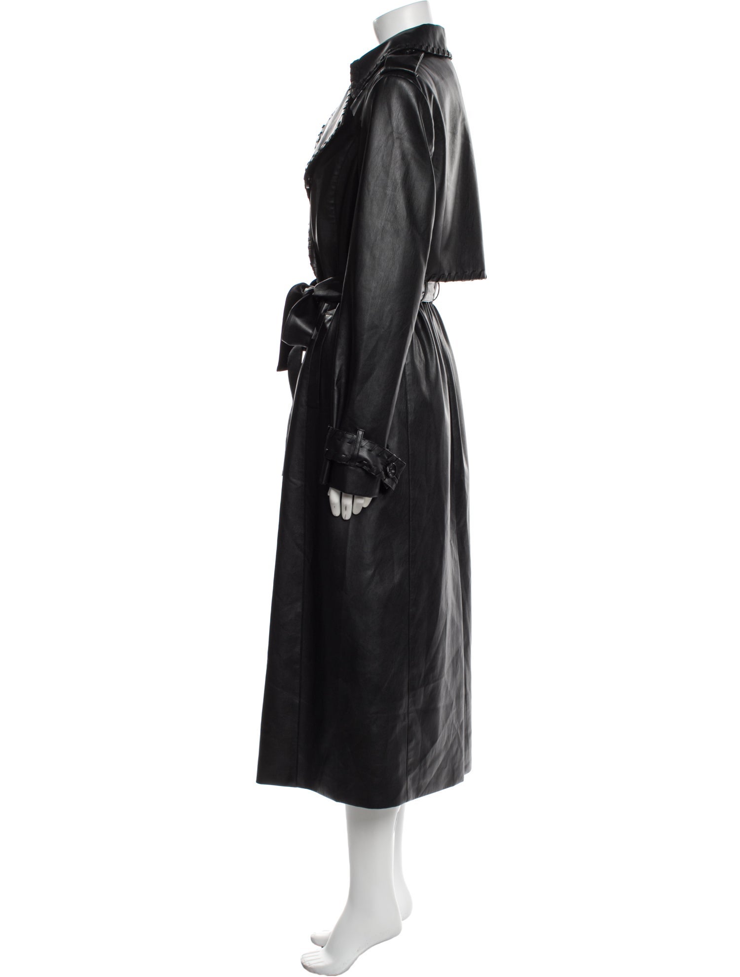 Toccin Faux Leather Trench Coat
