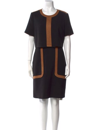 Toccin Colorblock Pattern Knee-Length Dress