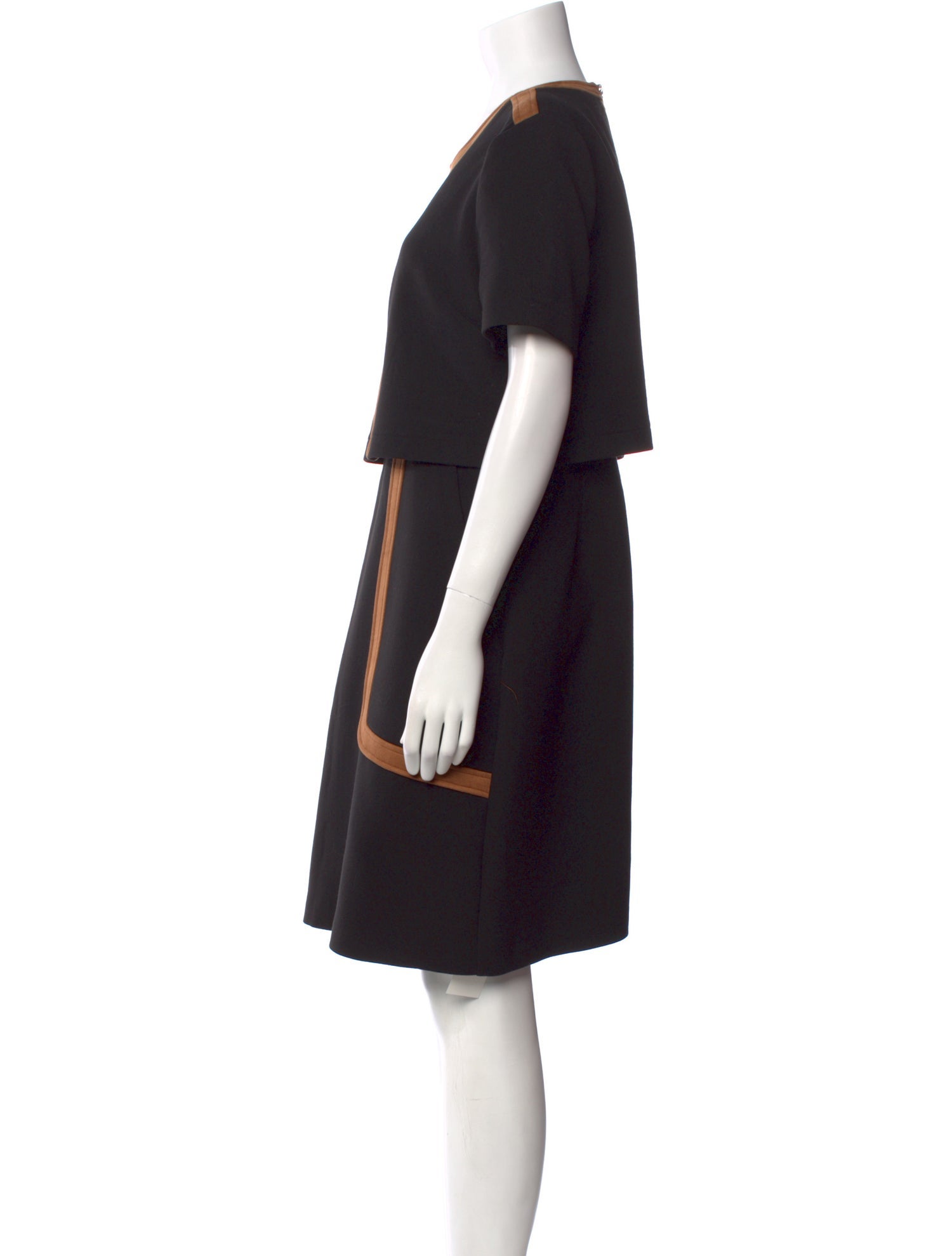 Toccin Colorblock Pattern Knee-Length Dress