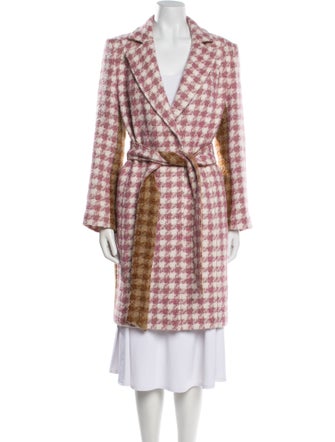 Toccin Wool Tweed Pattern Trench Coat