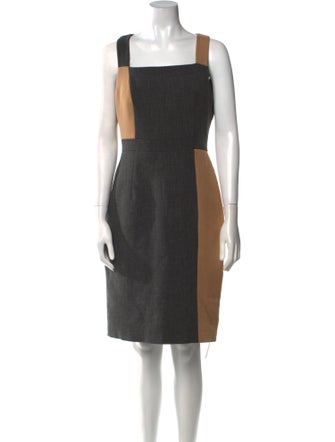 Toccin Colorblock Pattern Knee-Length Dress