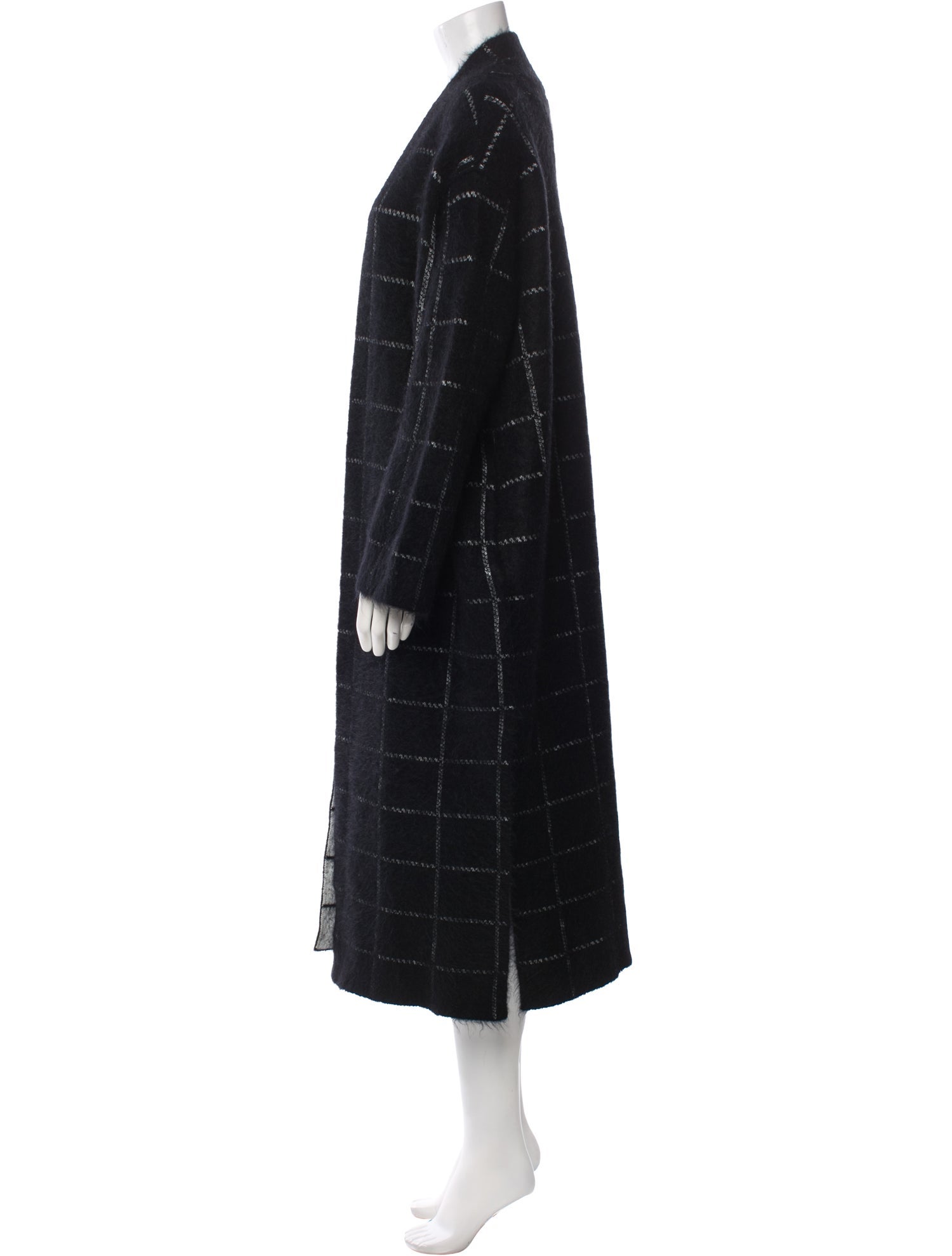 Toccin Plaid Print Open Front Sweater