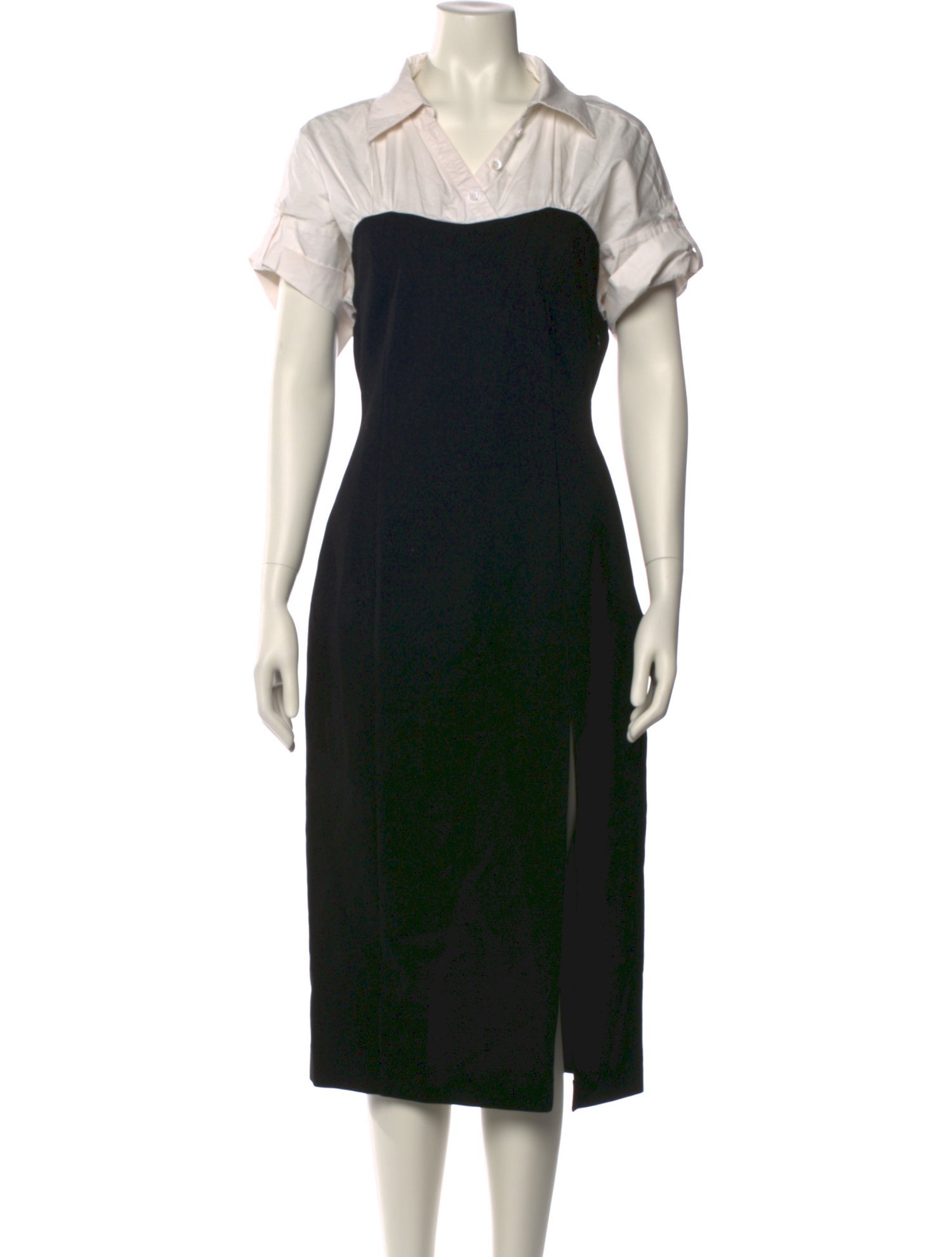 Toccin Colorblock Pattern Midi Length Dress