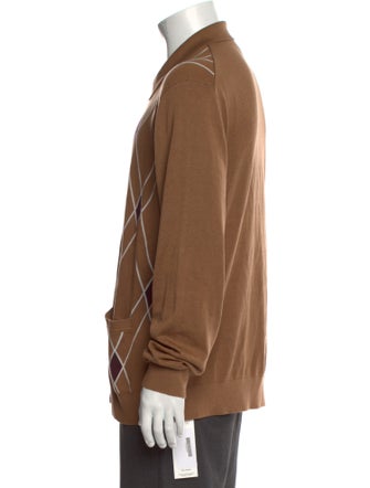 Todd Snyder Plaid Print Collar Cardigan