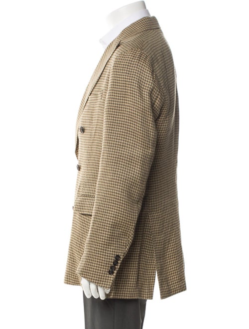 Todd Snyder Linen Houndstooth Print Peacoat