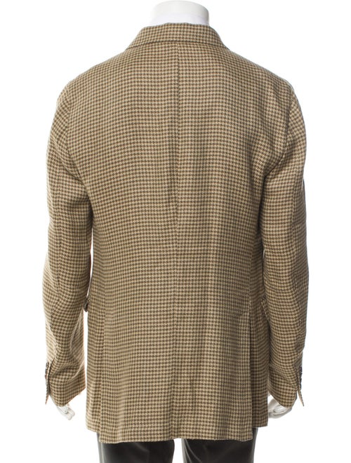 Todd Snyder Linen Houndstooth Print Peacoat