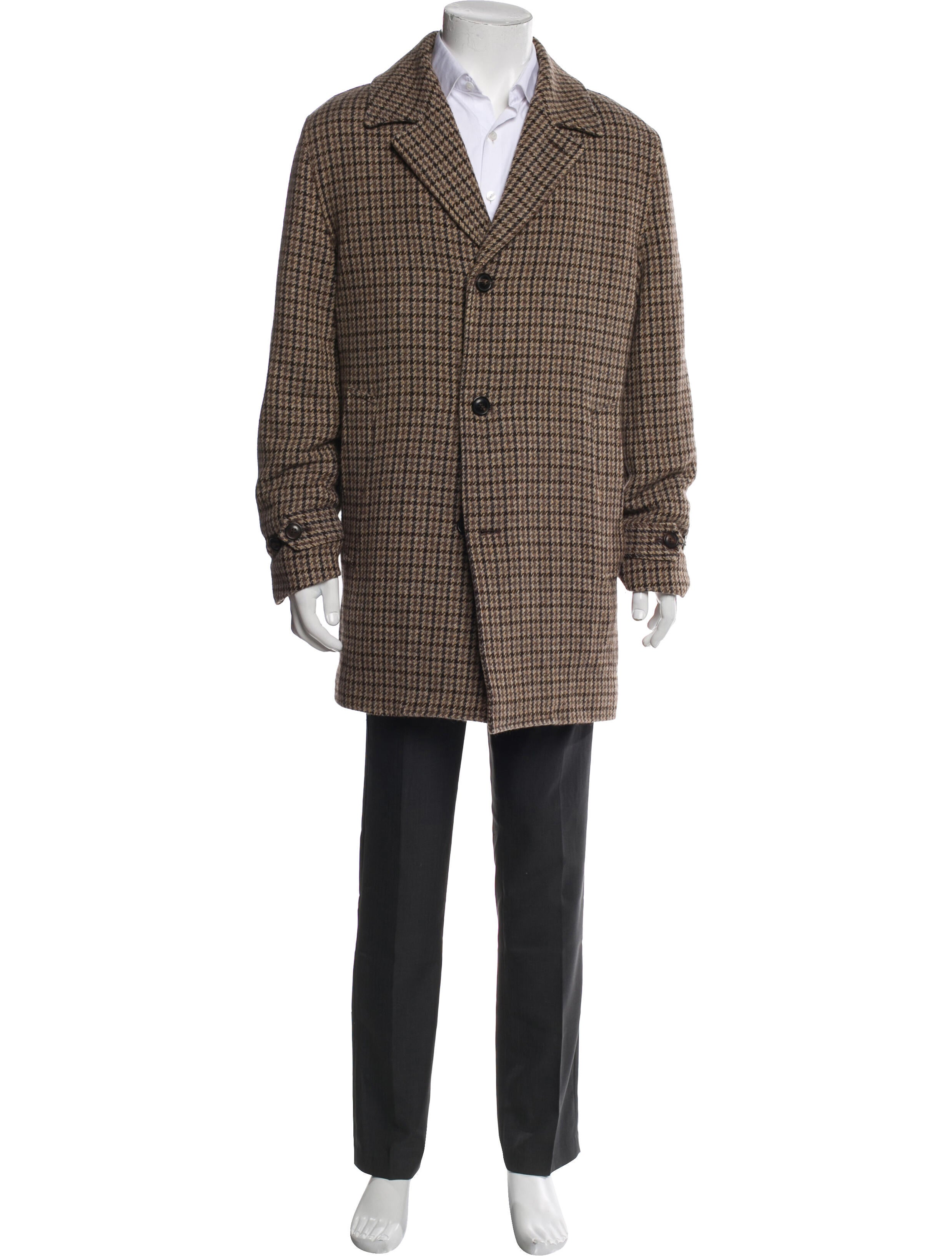 Todd Snyder Wool Houndstooth Print Overcoat