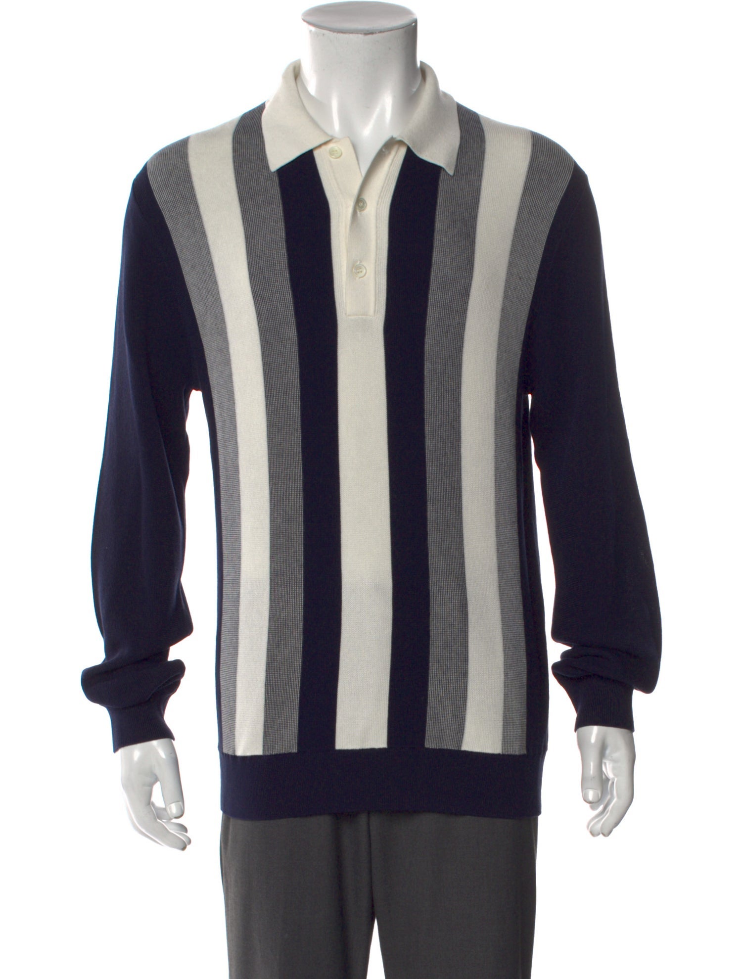 Todd Snyder Striped Collar Polo Sweater