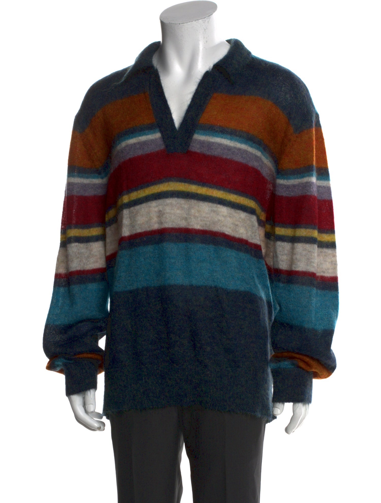 Todd Snyder Striped Collar Polo Sweater
