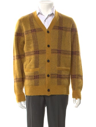 Todd Snyder Plaid Print V-Neck Cardigan
