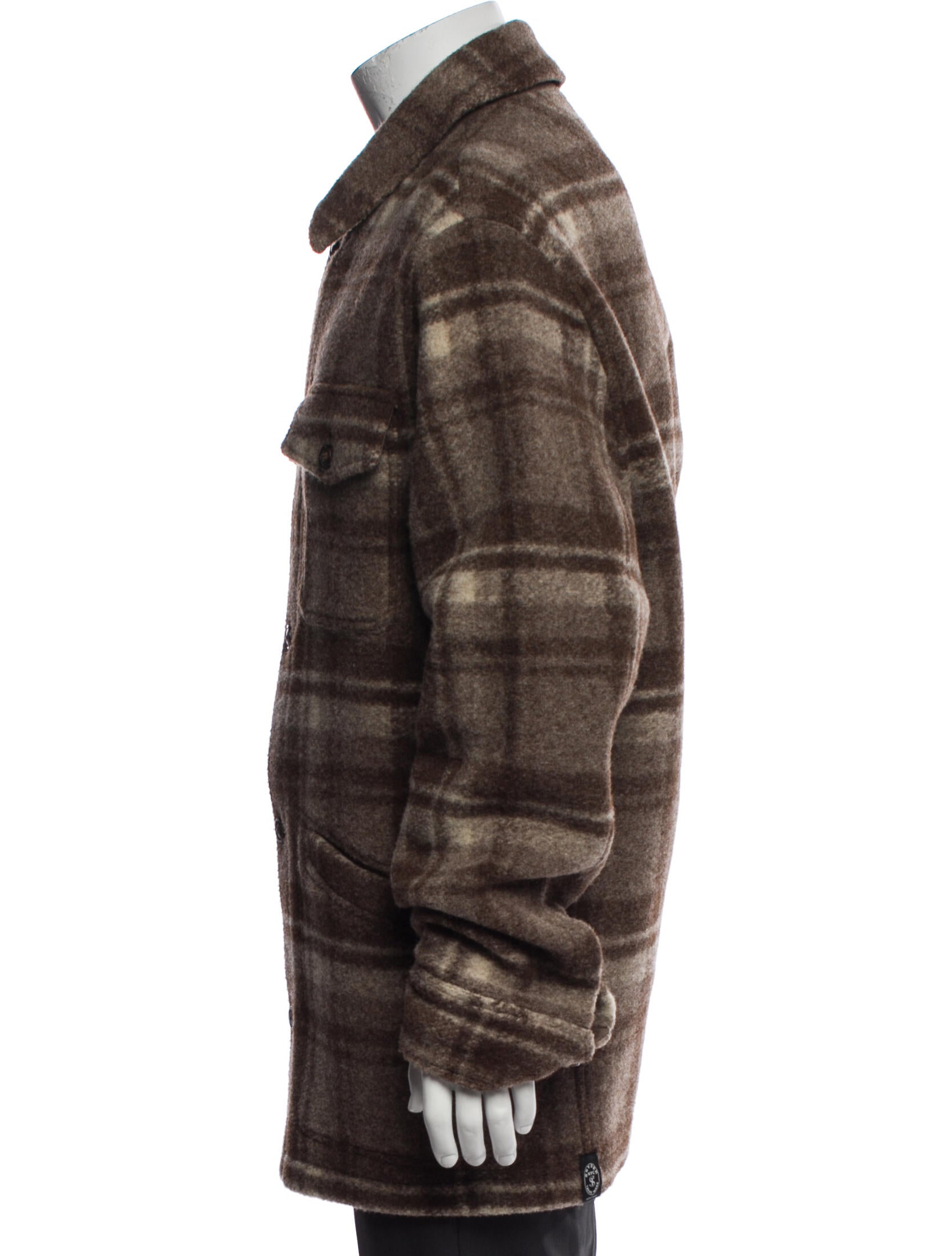 Todd Snyder Virgin Wool Plaid Print Puffer Coat
