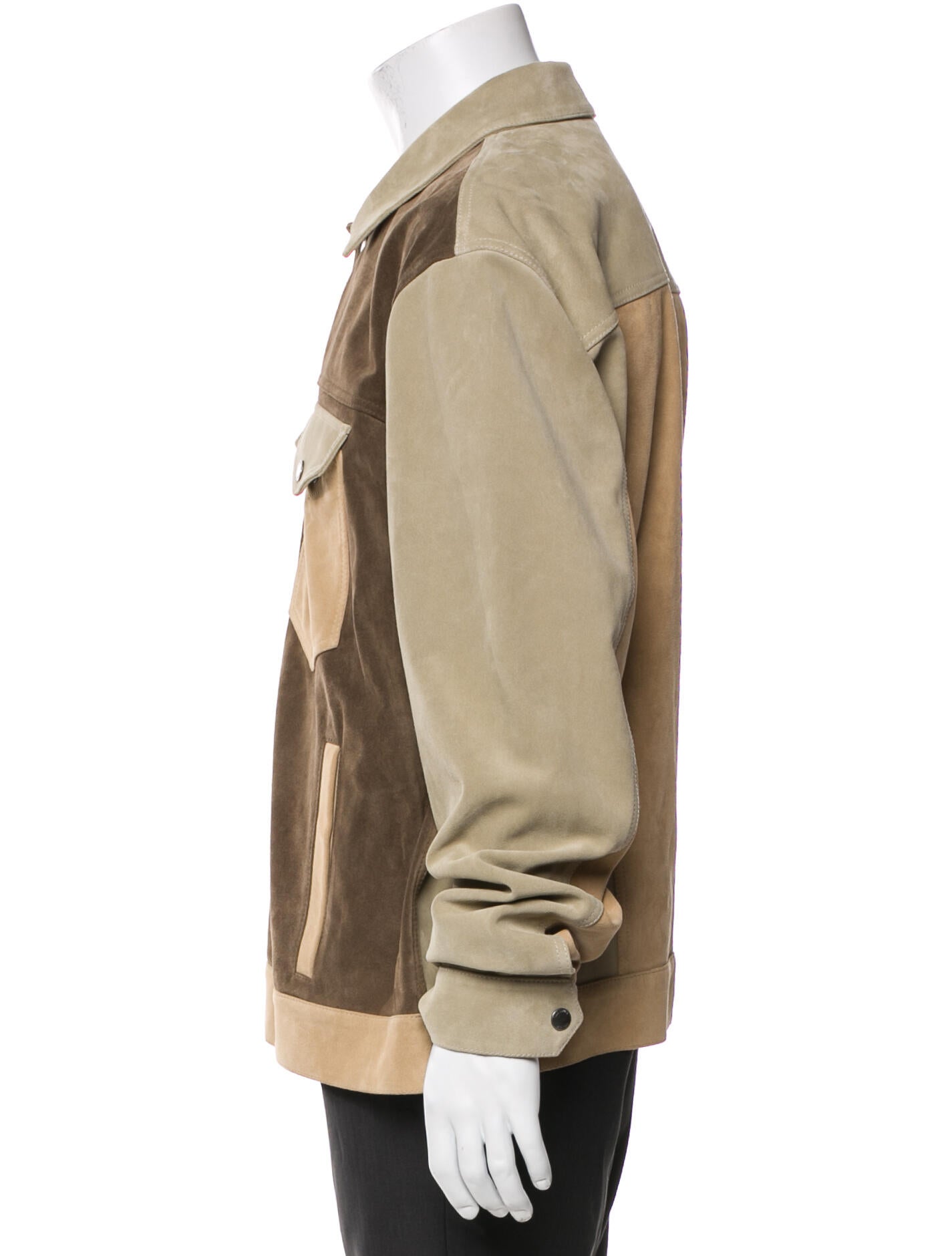 Todd Snyder Calfskin Colorblock Pattern Trucker Jacket