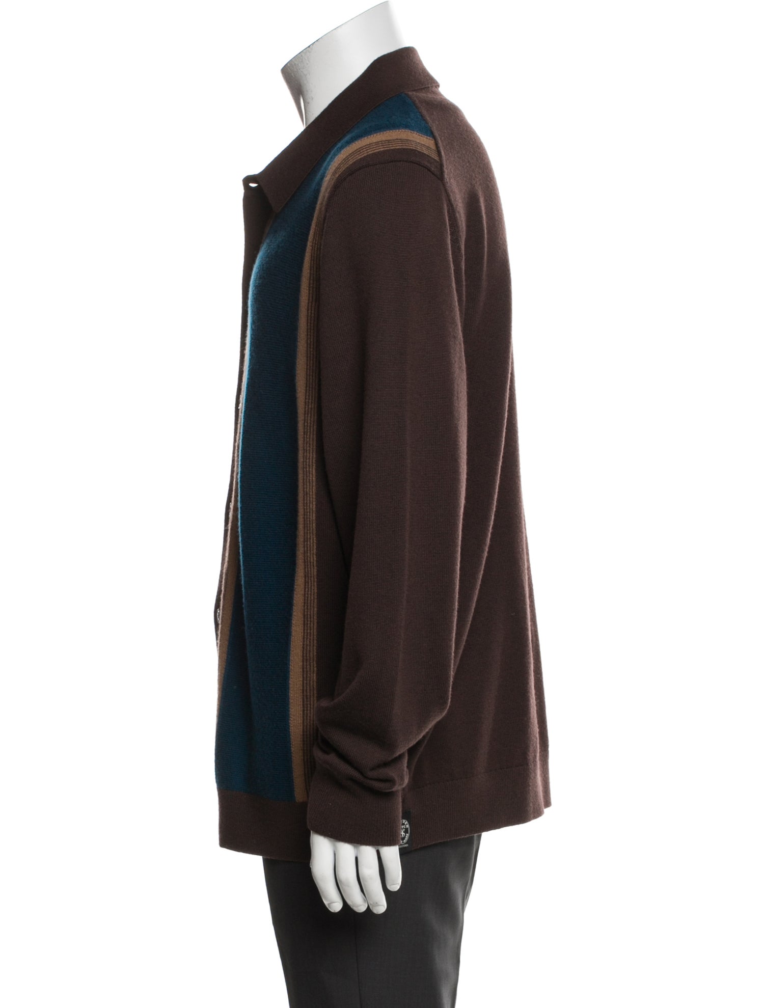 Todd Snyder Merino Wool Colorblock Pattern Cardigan