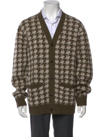 Todd Snyder Merino Wool Houndstooth Print Cardigan