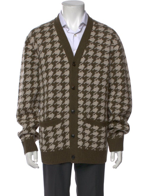 Todd Snyder Merino Wool Houndstooth Print Cardigan