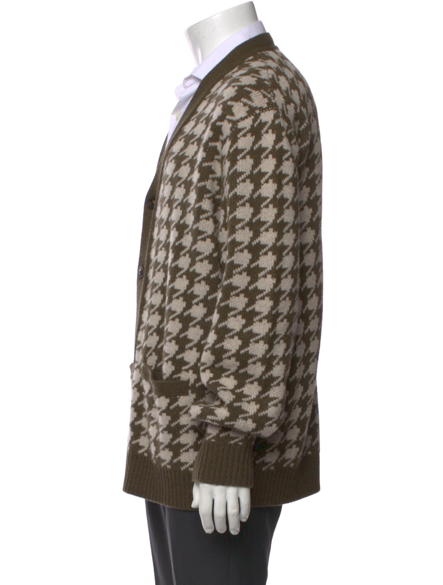Todd Snyder Merino Wool Houndstooth Print Cardigan