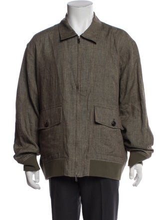 Todd Snyder Linen Plaid Print Utility Jacket