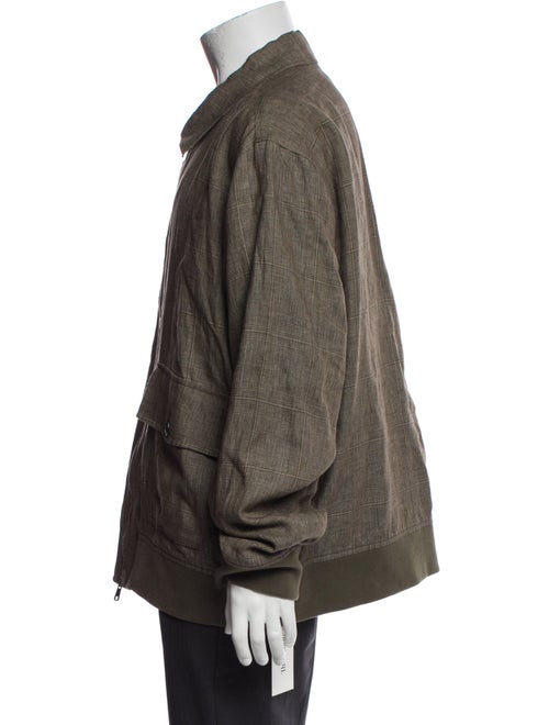 Todd Snyder Linen Plaid Print Utility Jacket