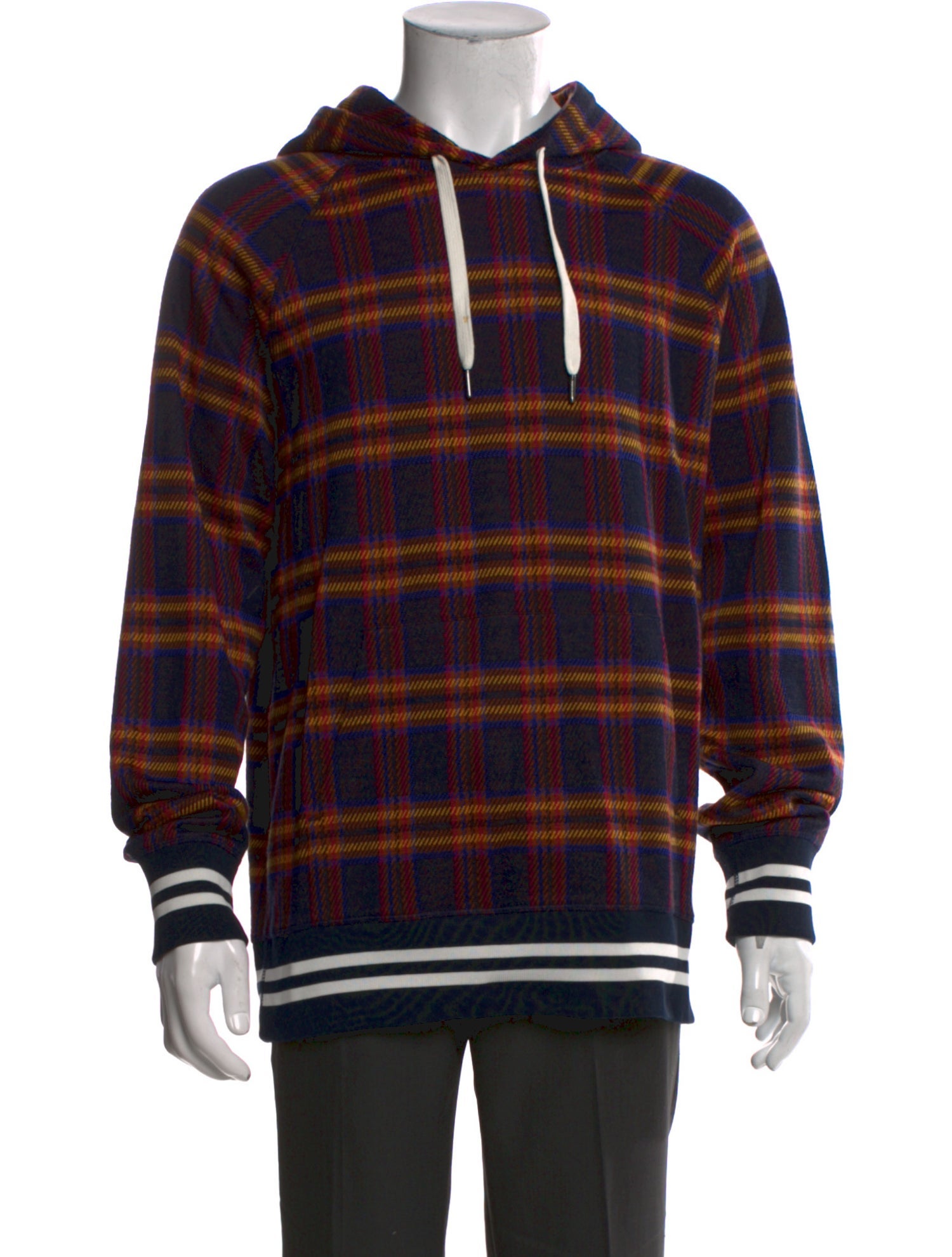 Todd Snyder Plaid Print Crew Neck Hoodie