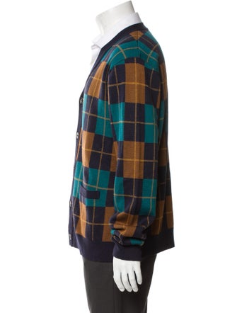 Todd Snyder Merino Wool Plaid Print Cardigan
