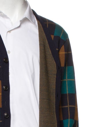Todd Snyder Merino Wool Plaid Print Cardigan