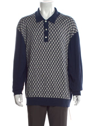 Todd Snyder Plaid Print Mock Neck Polo Sweater