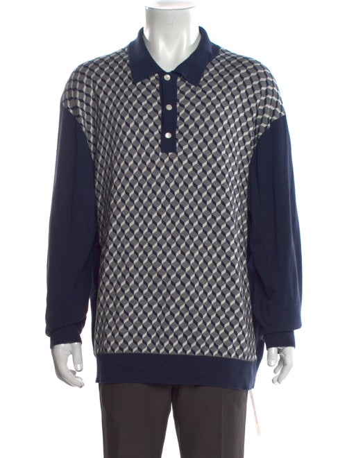Todd Snyder Plaid Print Mock Neck Polo Sweater