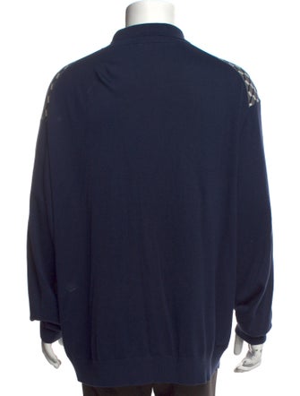 Todd Snyder Plaid Print Mock Neck Polo Sweater