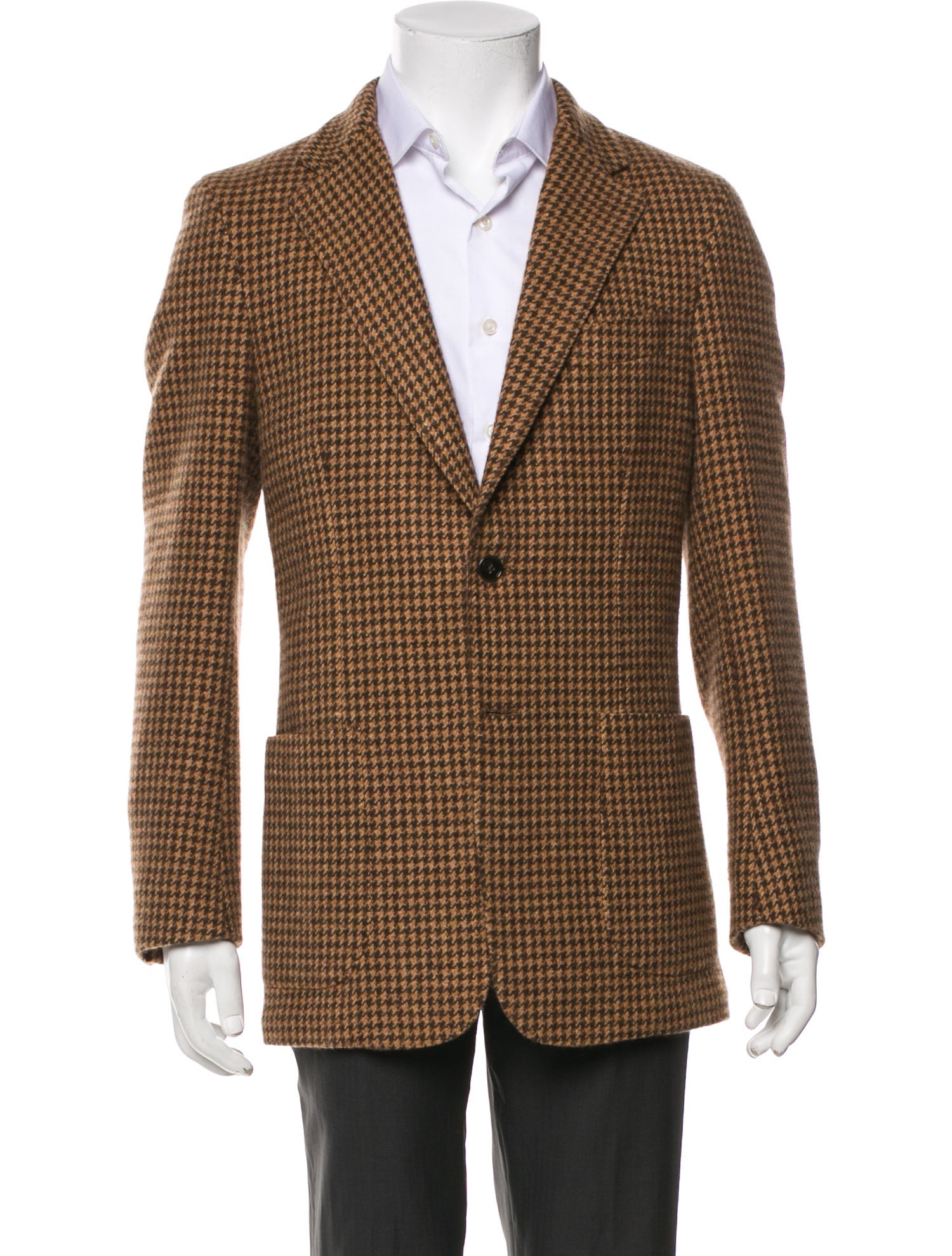 Todd Snyder Wool Houndstooth Print Peacoat