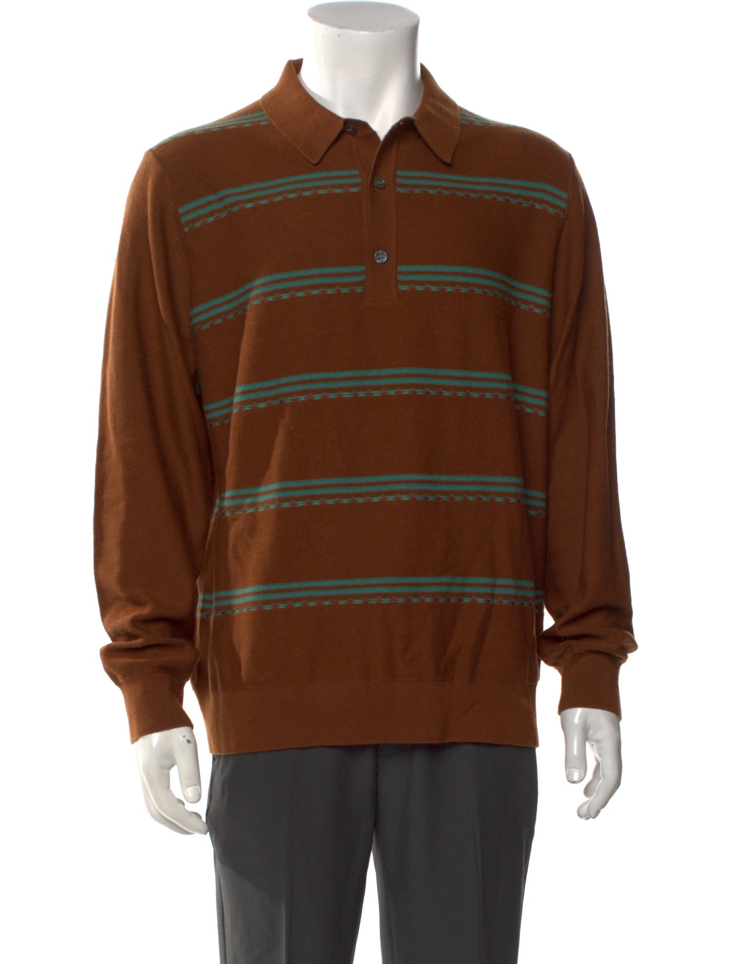 Todd Snyder Merino Wool Striped Polo Sweater