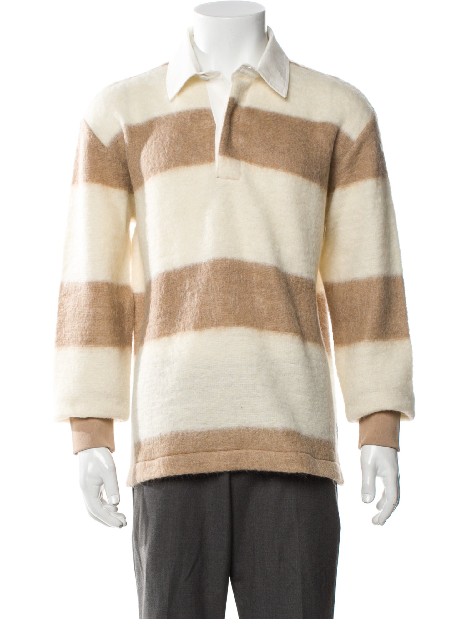 Todd Snyder Striped Mock Neck Polo Sweater