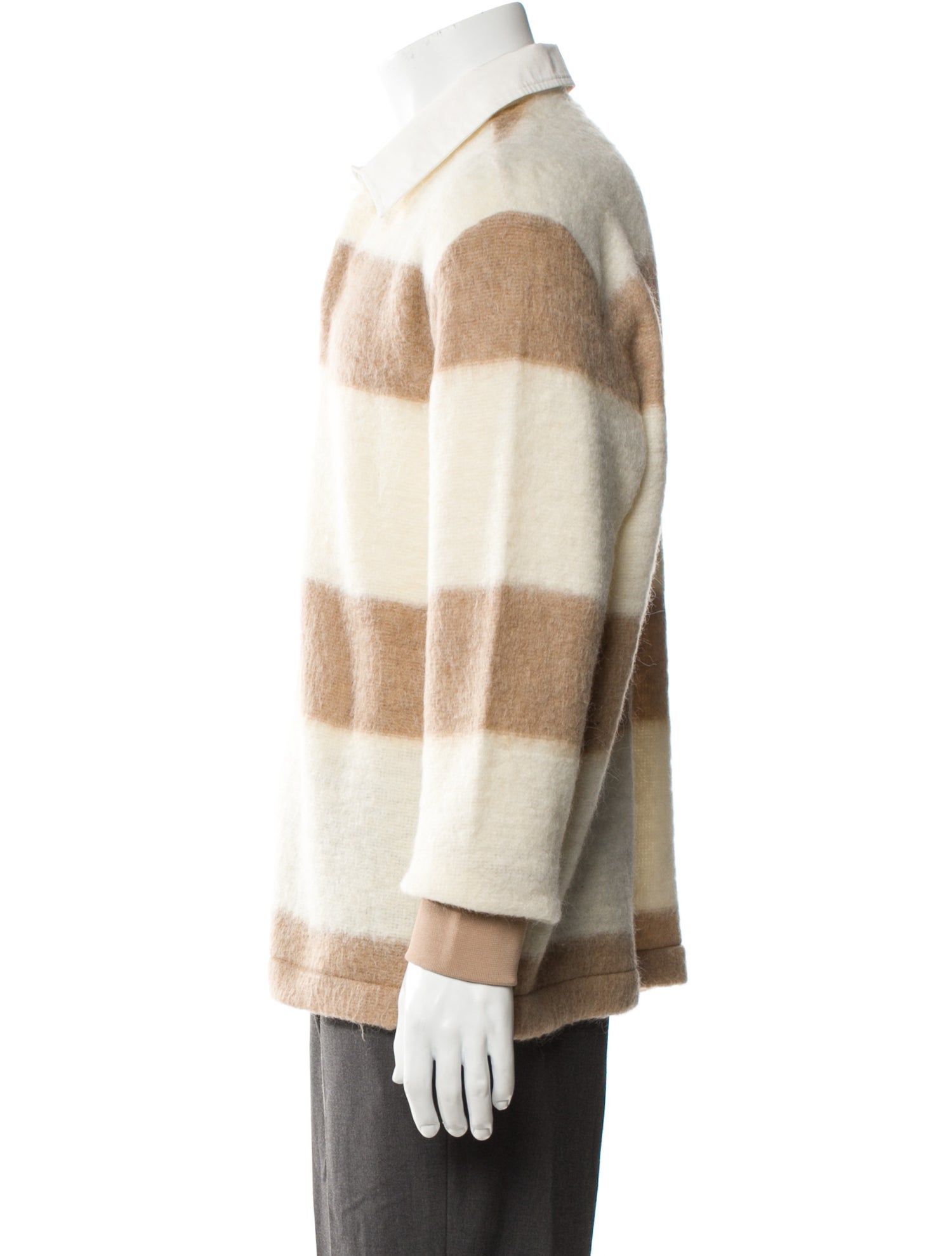 Todd Snyder Striped Mock Neck Polo Sweater