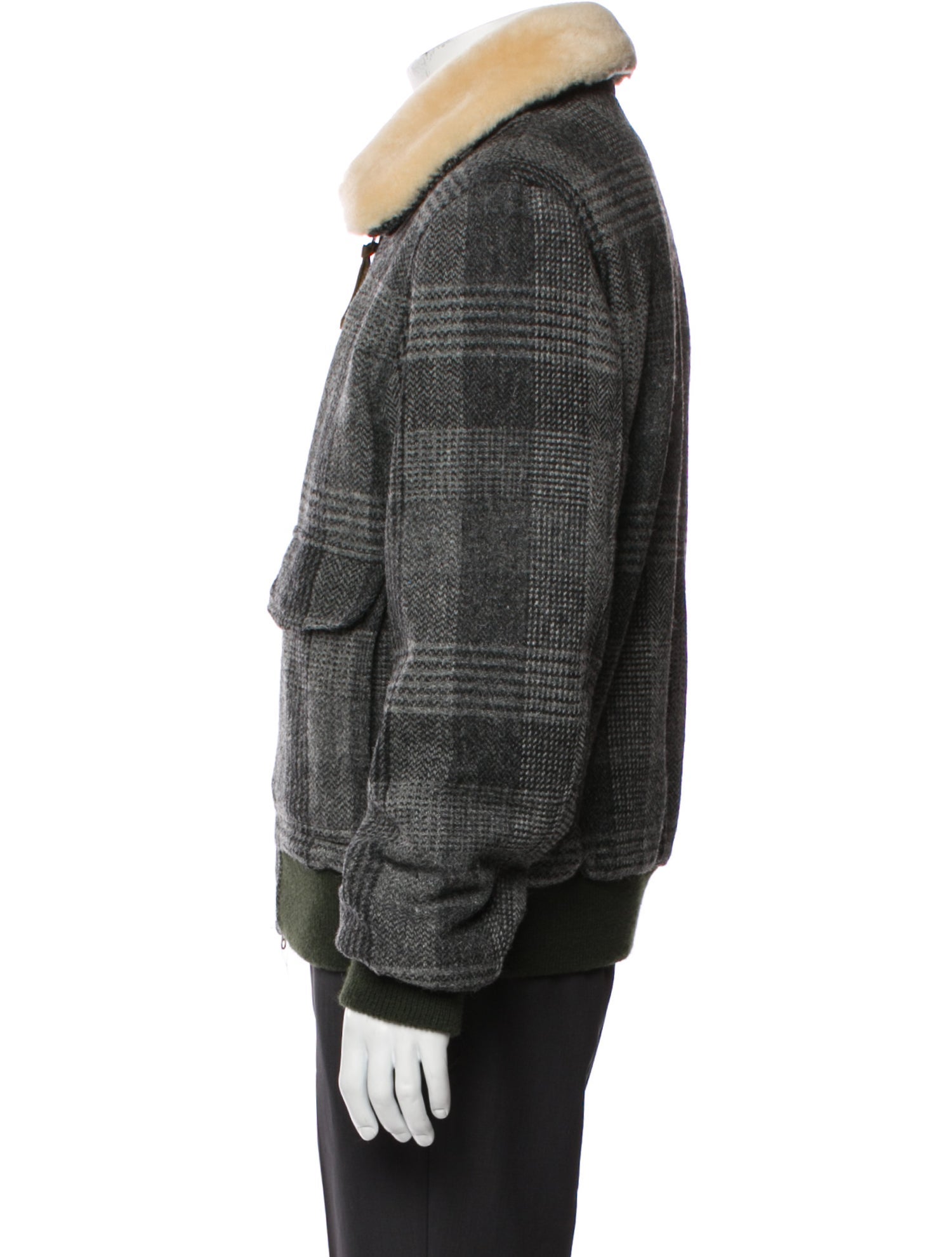 Todd Snyder Wool Plaid Print Bomber Jacket