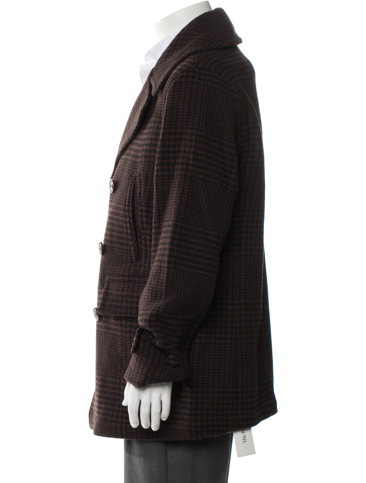Todd Snyder Wool Houndstooth Print Peacoat